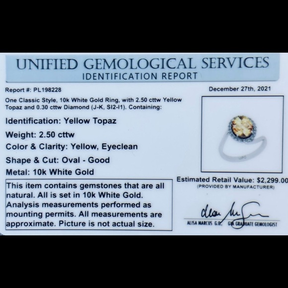 BEAUTIFUL 2.5 ct Citrine Diamond Halo Alternative Engagement Ring Wedding 6 - Picture 3 of 3